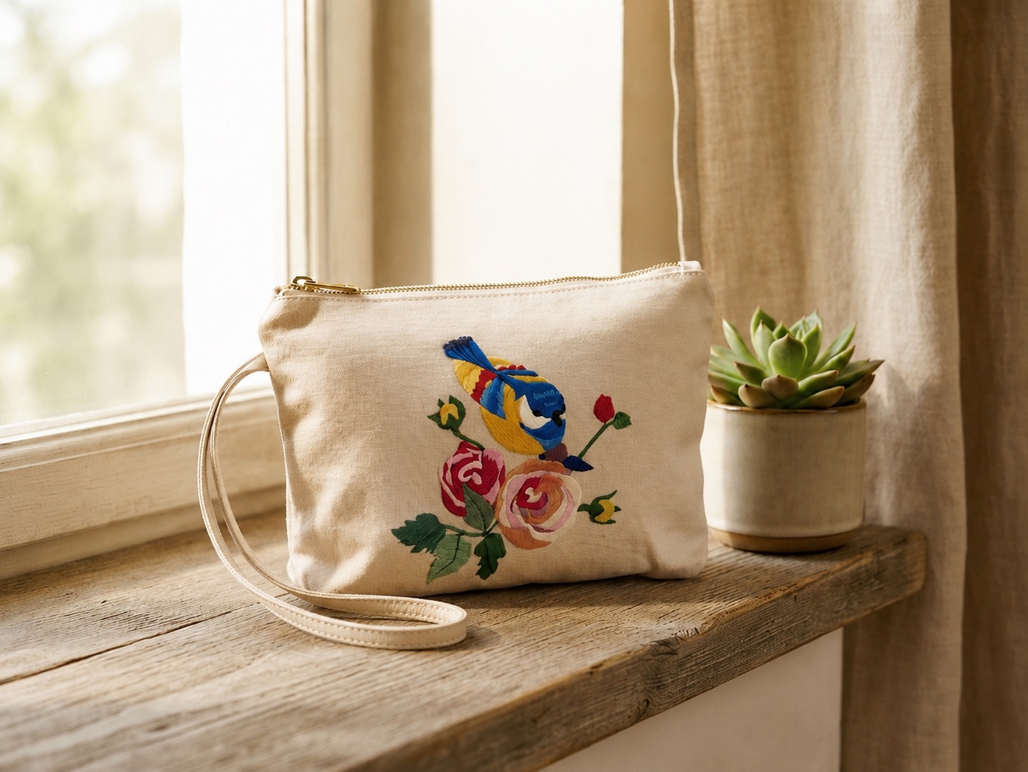 Upcycled Silk Pouch Bag